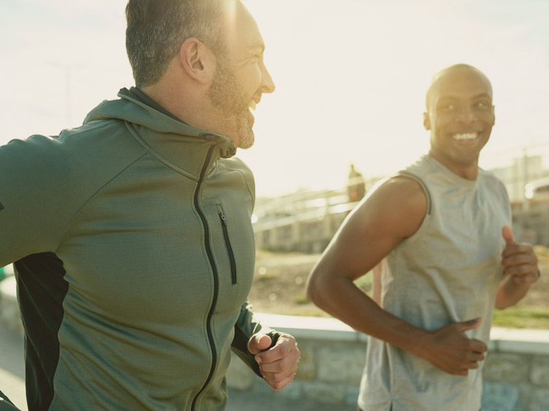 men running together