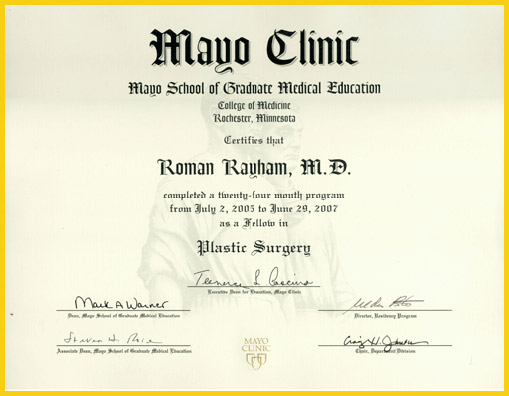 mayo clinic certificate